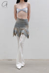 RUI segment dyeing lit low -waist short skirt RSS23KN05 dawn yellow and blue gradient